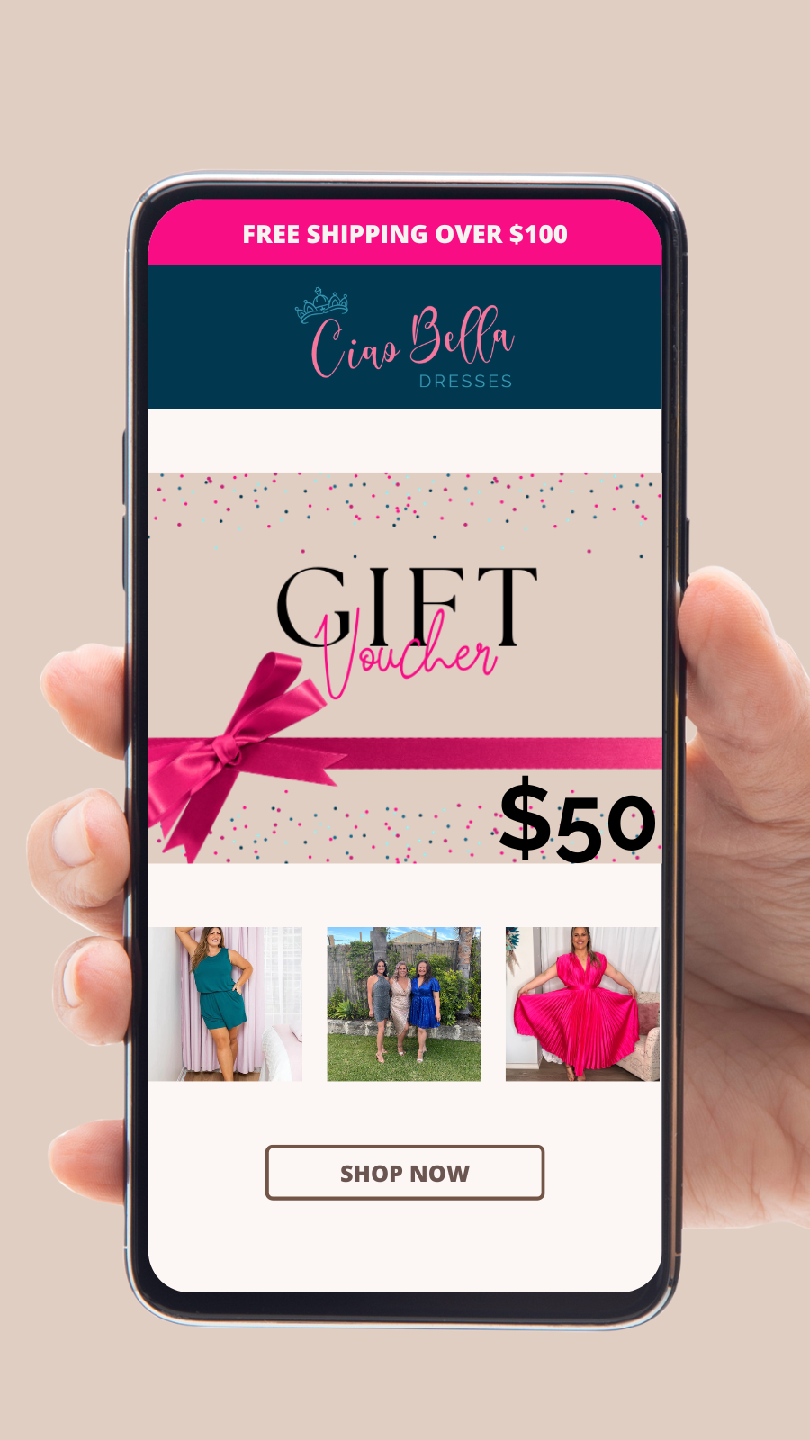 Gift Voucher | Ciao Bella Dresses | Give your loved ones the gift of style, with a gift card to Ciao Bella Dresses. Can't decide on a gift? Our gift vouchers are the perfect go to - let your loved ones