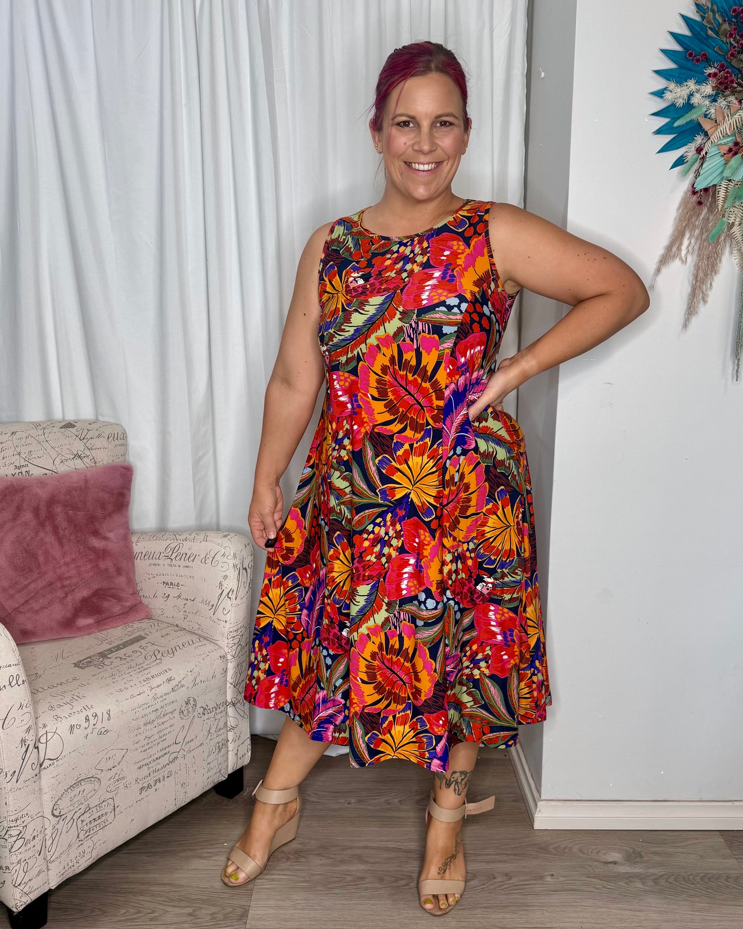 Paula Swing Dress - Vibrant Tropics