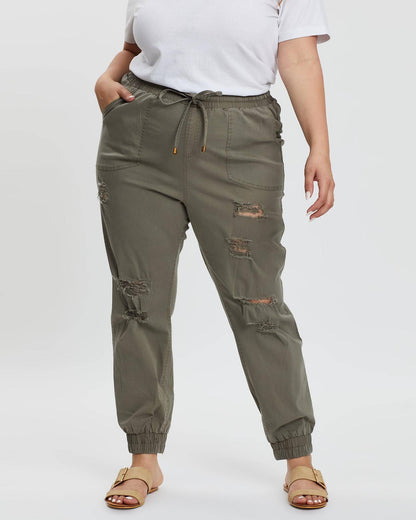Ryker Ripped Joggers: The Ryker Ripped Joggers are the perfect everyday piece for your wardrobe. Made from stretch twill with a soft but hardy composition. Rip detailing and side and back - Ciao Bella Dresses 