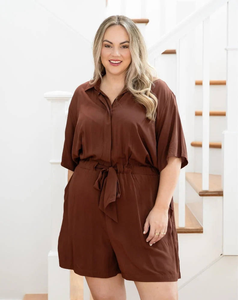 Leah Playsuit - Mocha