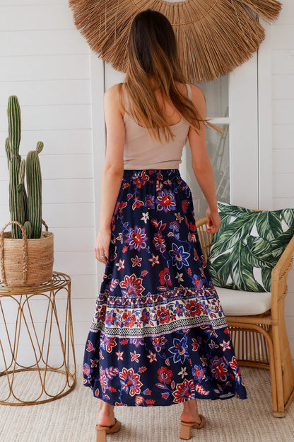 Diana Skirt - Navy Floral