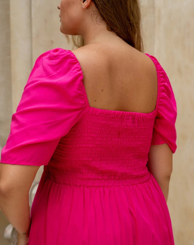 Shae Midi Dress - Fuchsia