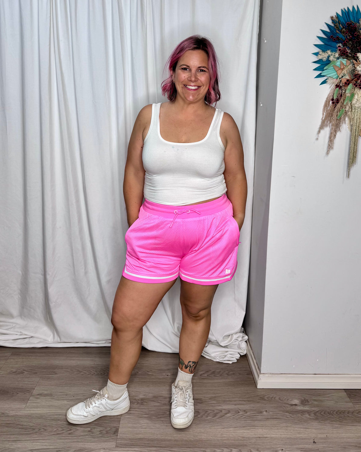 Muscle Nation 3” Basketball Shorts - Hollywood Pink