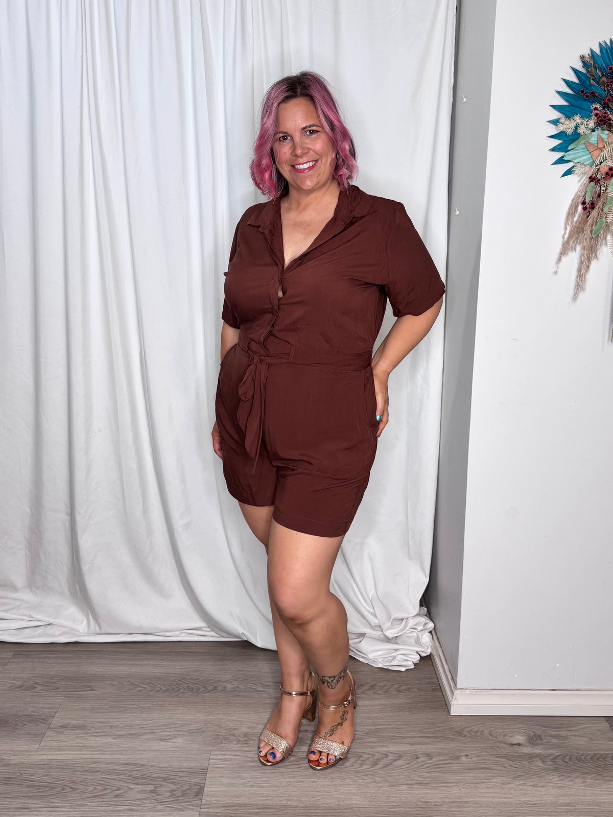 Leah Playsuit - Mocha
