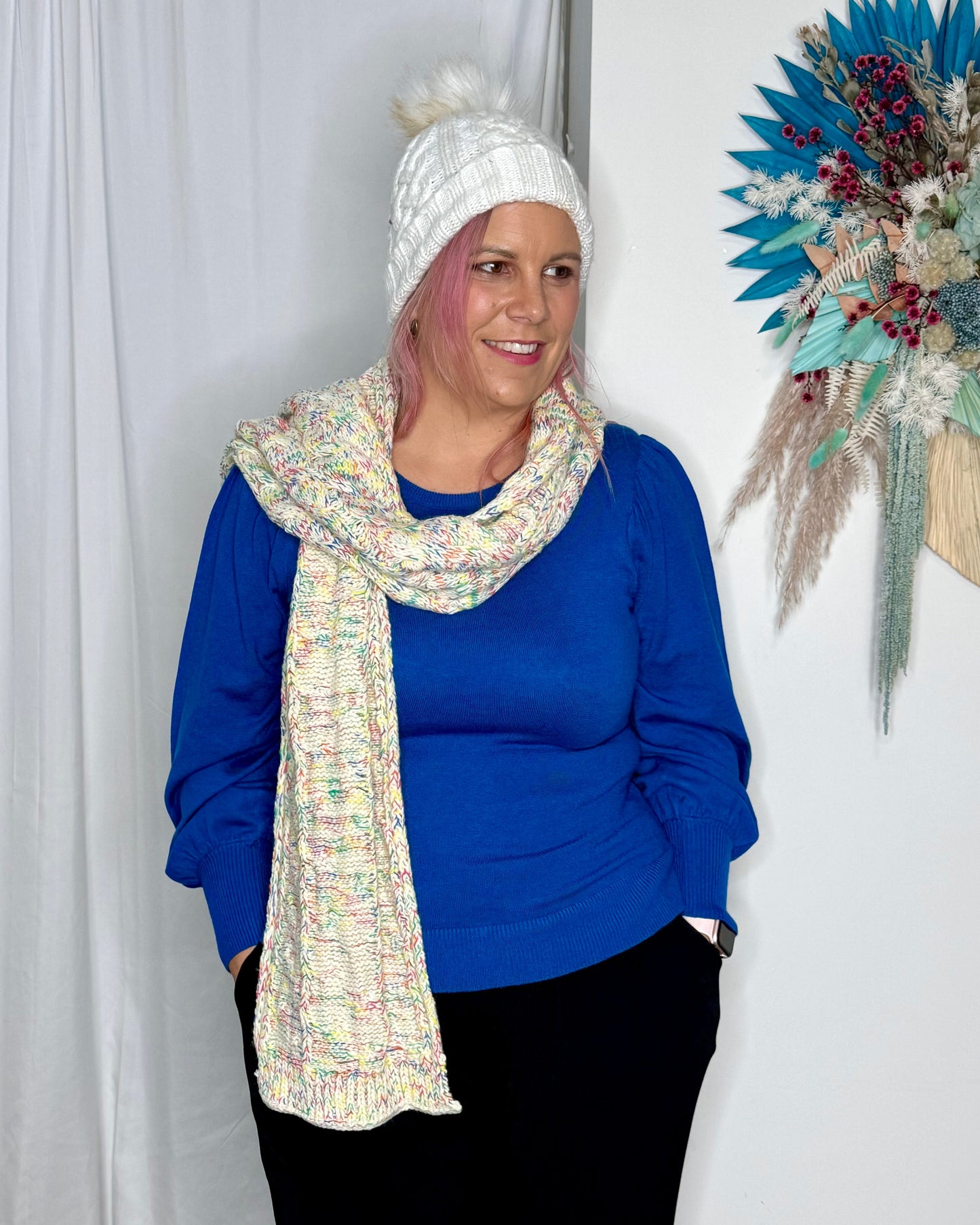 Thelma Scarf - Rainbow Speckles | Betty Basics | Crowd pleaser Thelma Scarf in two new colours - your winter wardrobe's new fave accessory! Keep cosy and stylish with this fun and versatile accessory. Thelma's best