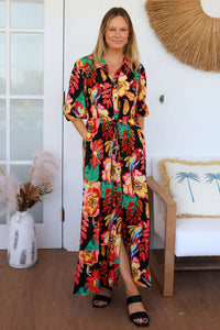 Bianka Dress - Black Tropics