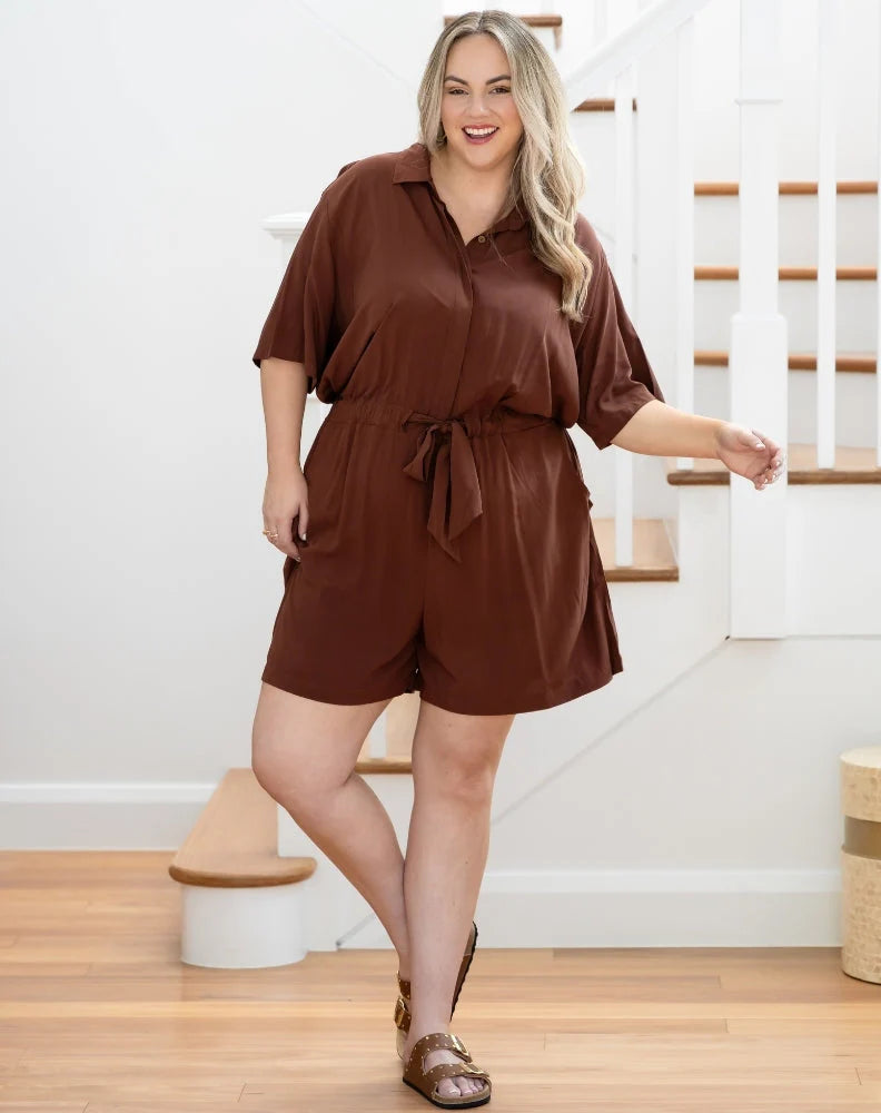 Leah Playsuit - Mocha
