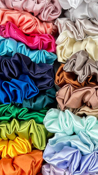 Berry Sweet Regular Satin Scrunchies | Berry Sweet Scrunchies | Satin scrunchies are our top seller, a crowd favourite! Super stretchy and comfortable to wear - you won't be disappointed! This scrunchie comes in a variety of gorg