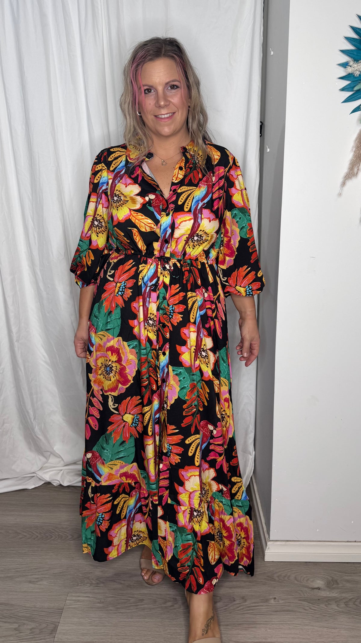 Bianka Dress - Black Tropics