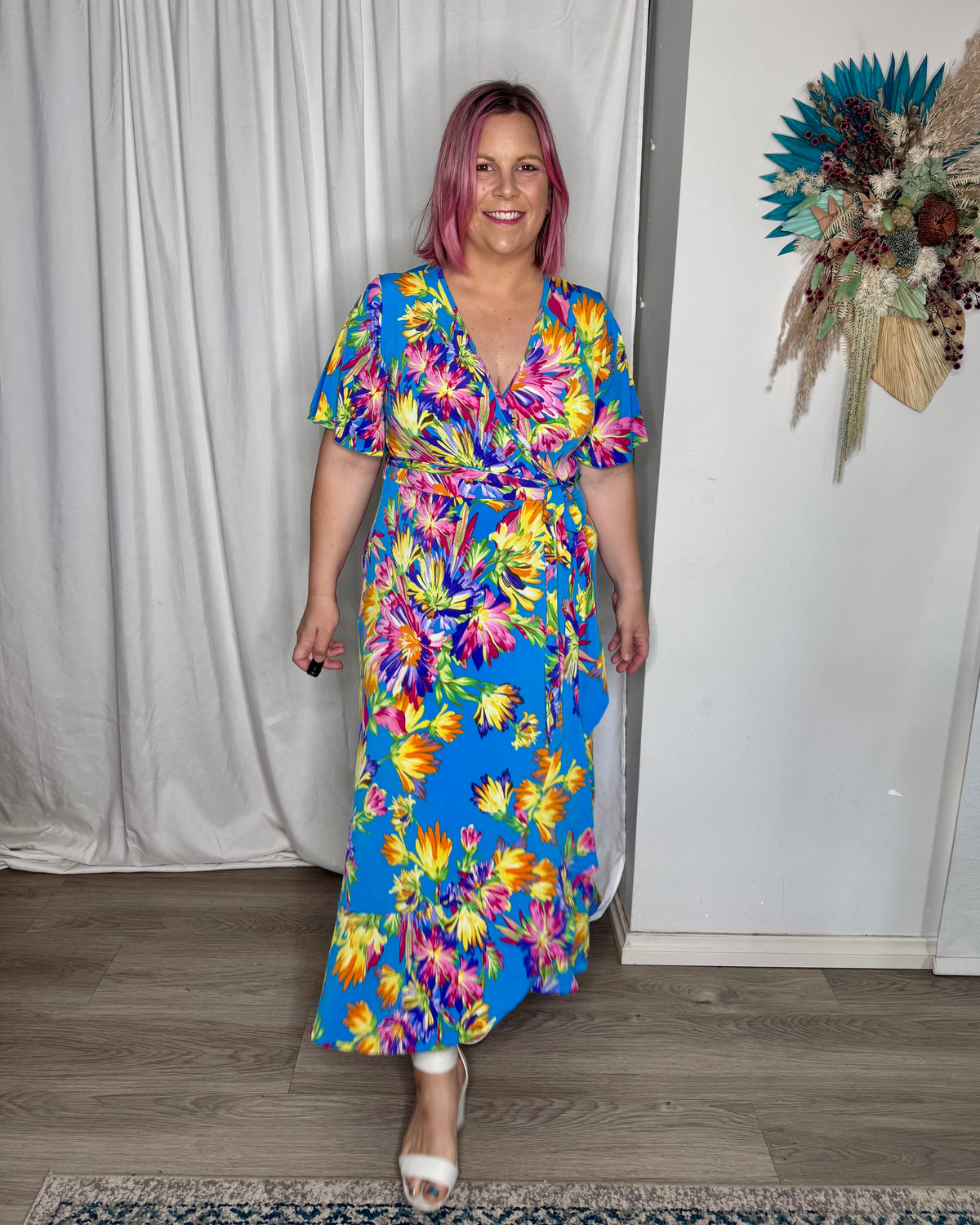 Havana Wrap Dress - Tropical Blue