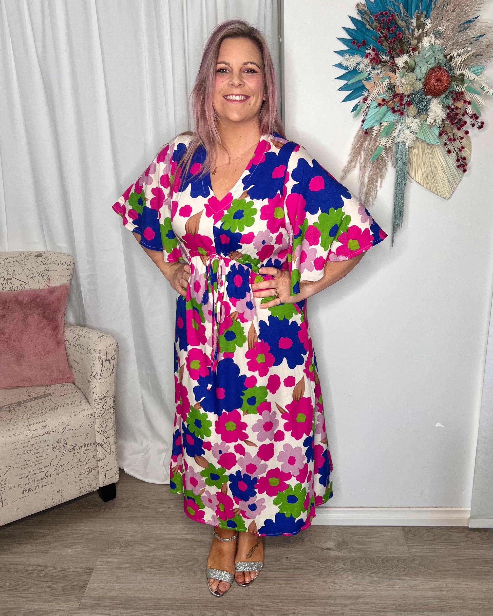 **NEW** Debby Dress: Bring on the summer social season because our new Debby Dress is sensational! Flowing, flattering to the figure and featuring our vibrant new floral print. Style cas - Ciao Bella Dresses 