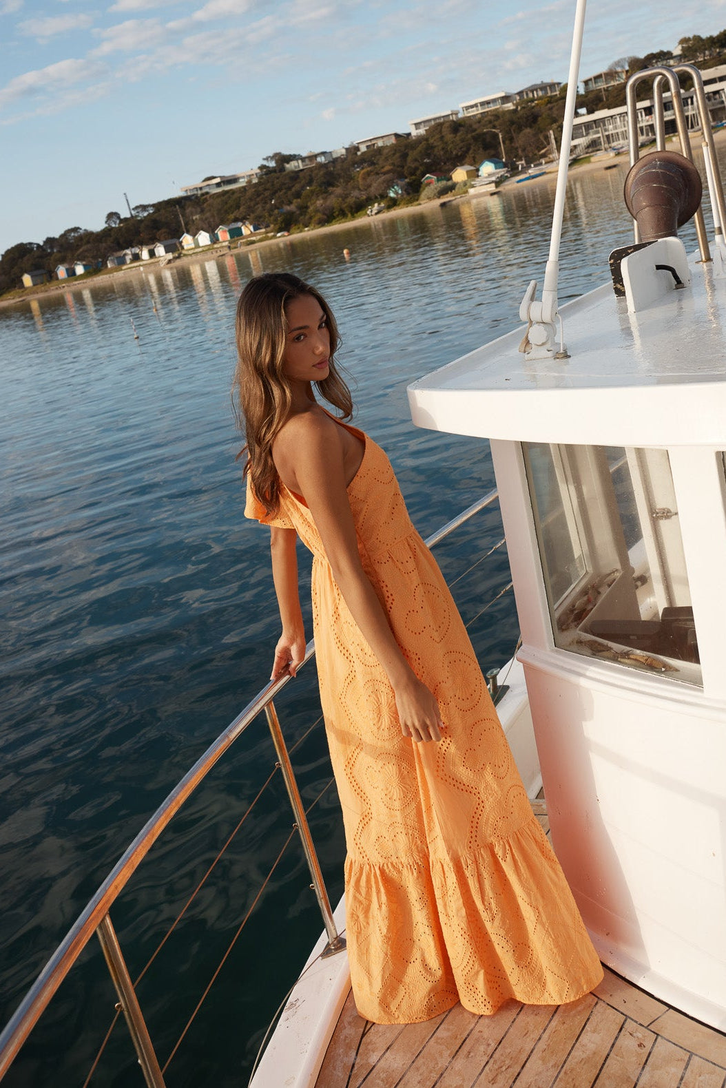 Riva One Shoulder Maxi Dress - Orange