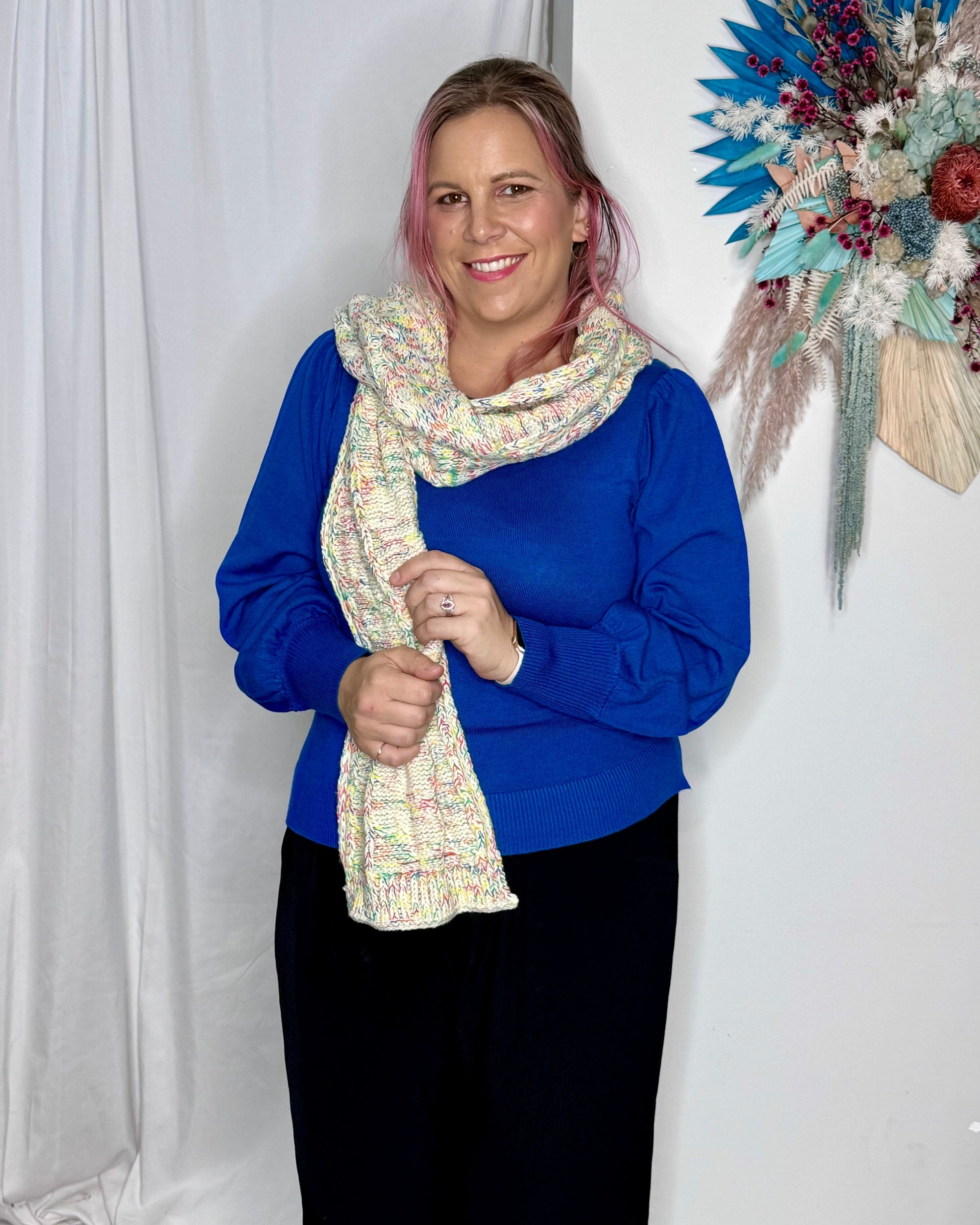 Thelma Scarf - Rainbow Speckles | Betty Basics | Crowd pleaser Thelma Scarf in two new colours - your winter wardrobe's new fave accessory! Keep cosy and stylish with this fun and versatile accessory. Thelma's best