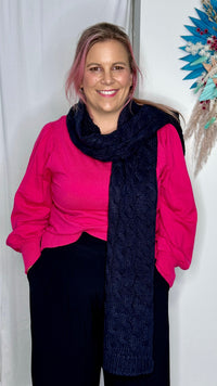 NEW Thelma Scarf - Navy | Betty Basics | Crowd pleaser Thelma Scarf in two new colours - your winter wardrobe's new fave accessory! Keep cosy and stylish with this fun and versatile accessory. Thelma's best