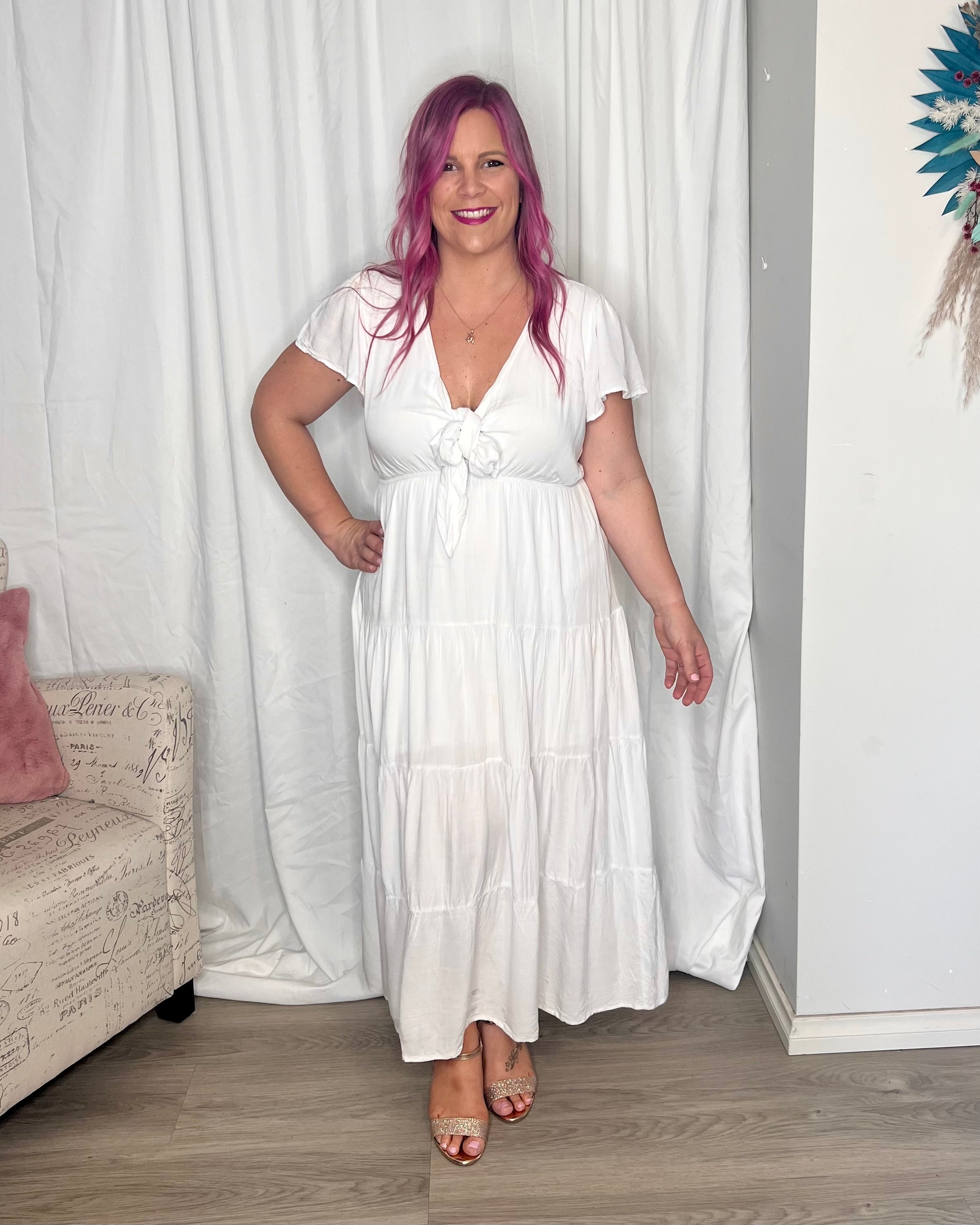 White maxi best sale dress size 18