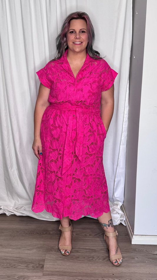 Worth It Dress - Hot Pink