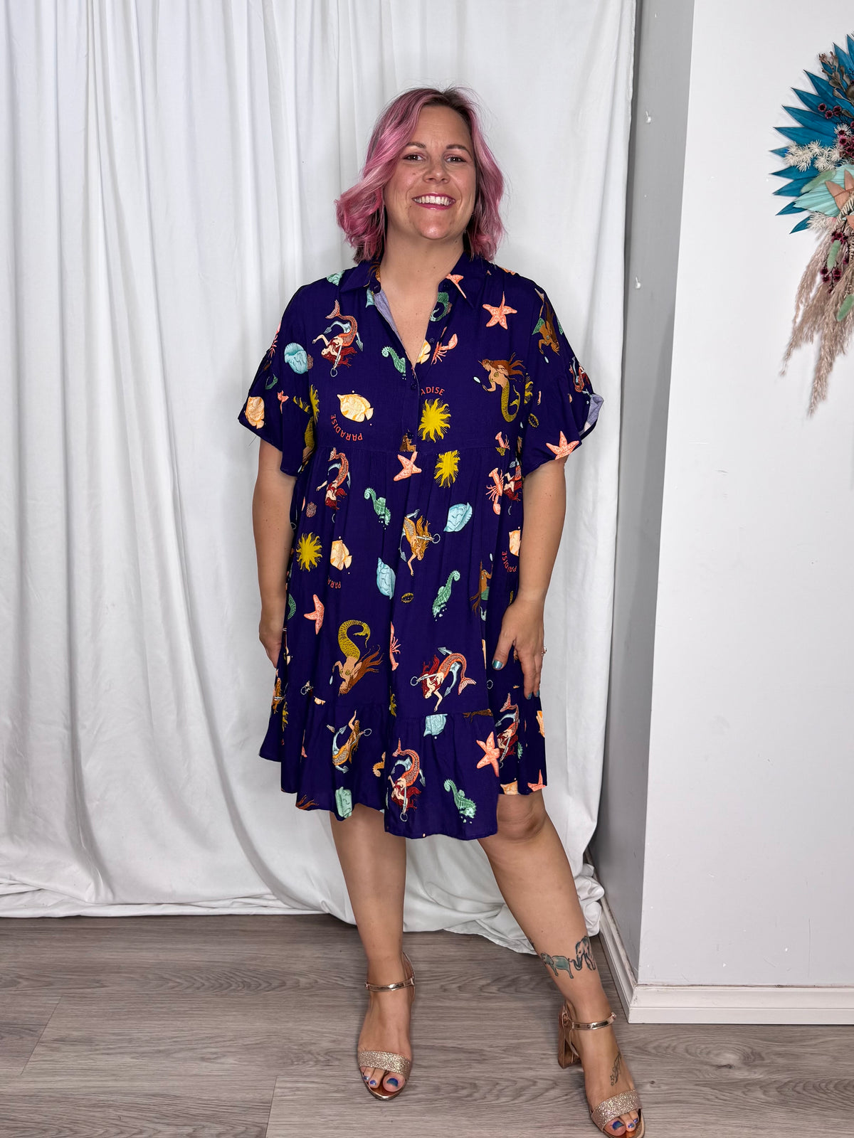 Amelia Dress - Tropical Ocean