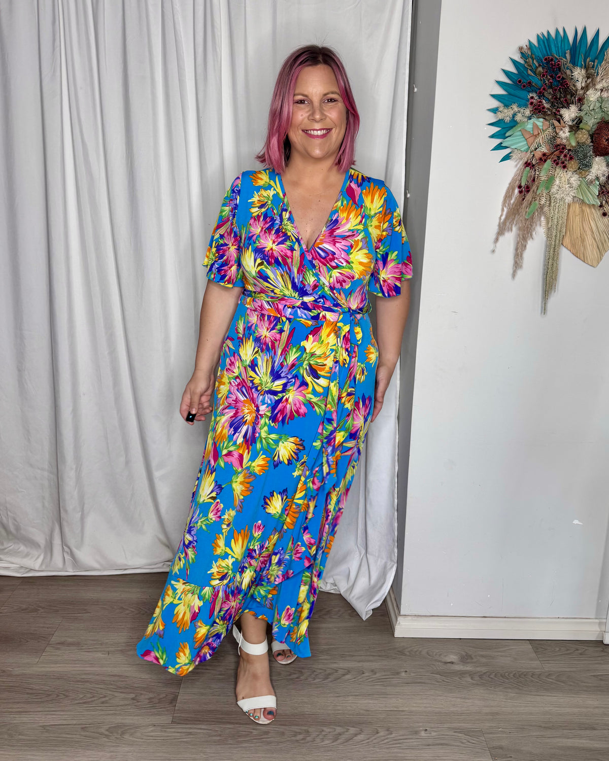 Havana Wrap Dress - Tropical Blue