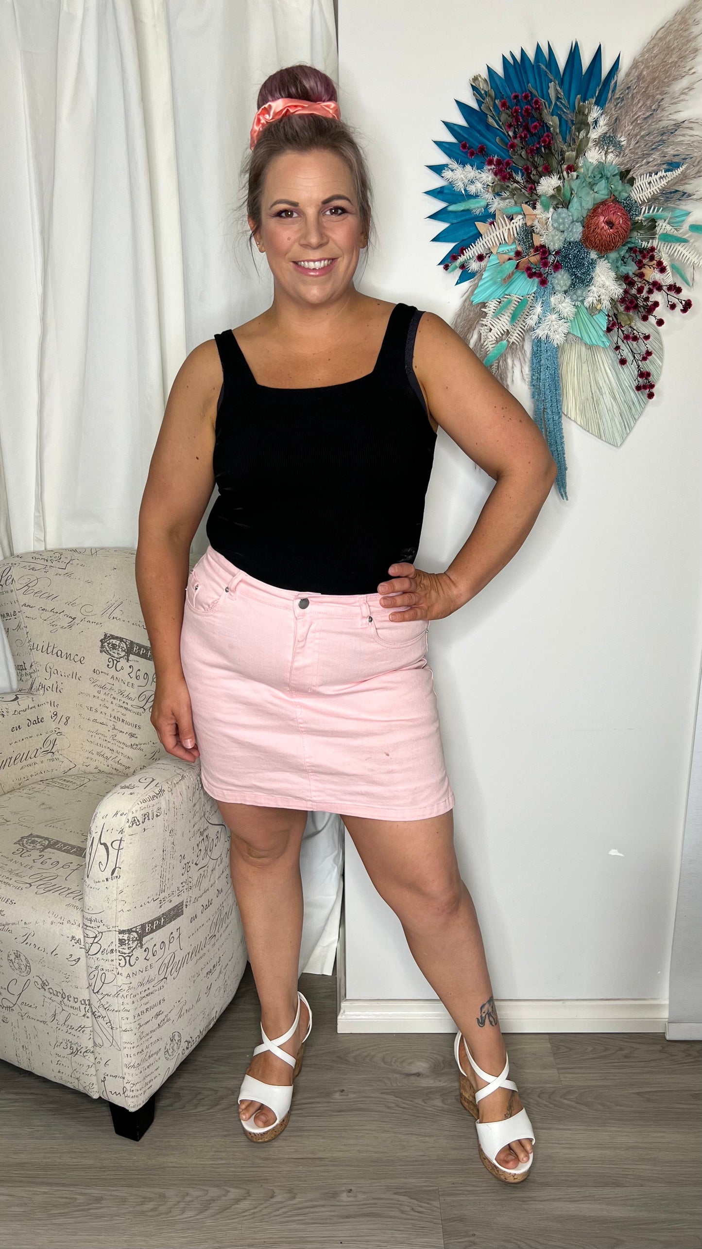 Demi Denim Skirt: Pastel perfection! A classic denim skirt is a must have all year round. Our Demi skirt sets the tone for Spring in a variety of fresh and fun washes with that hint o - Ciao Bella Dresses - Sass Clothing