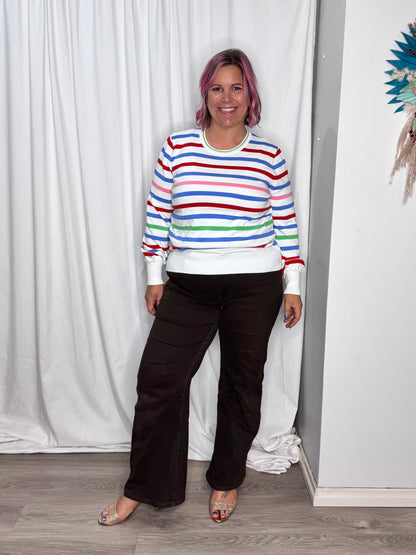 Cindi Wide Leg Jean - Brown