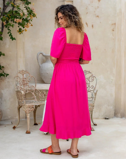 Shae Midi Dress - Fuchsia