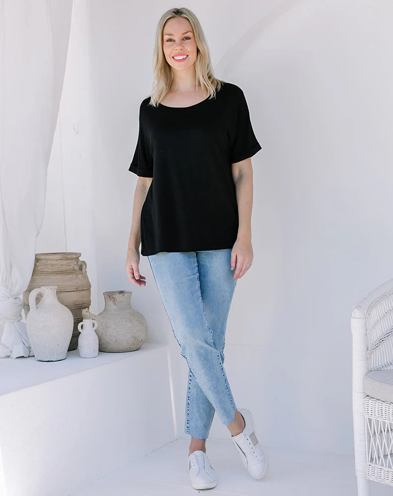 Relaxed Roll Sleeve Tee | Freez | A great basic relaxed tee is a staple for any wardrobe. Style with your favourite denim or slouch pants for casual daywear. This tee is a relaxed fit 
Features:

Fab