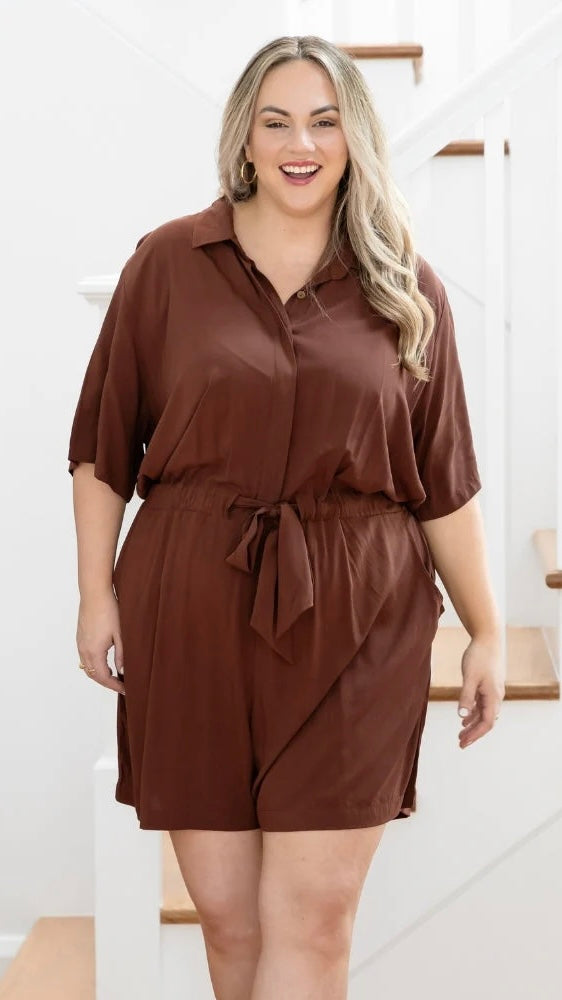 Leah Playsuit - Mocha