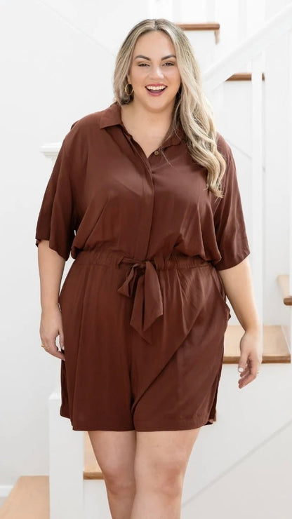 Leah Playsuit - Mocha