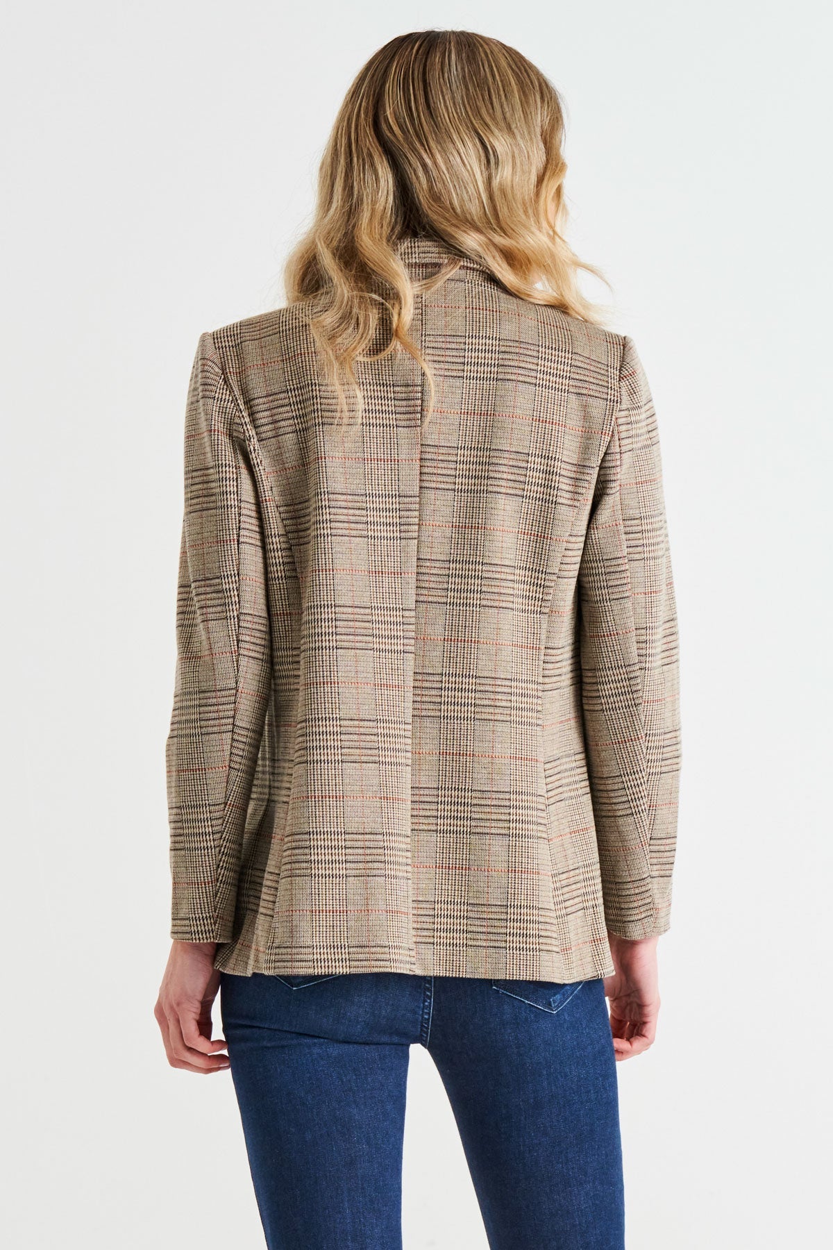 *NEW* Portsea Stretch Blazer - Mocha Plaid | Betty Basics | It doesn't get more classic than this versatile layering piece. We call it the Goldilocks of blazers: not too big, not too small and structured enough to wear over a