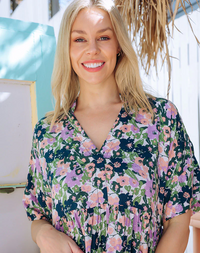 Ella Babydoll Mini Dress: Meet Ella, your new fave chuck on and go style! A babydoll design dress in a beautiful new floral print. Comfortable and flowing the dress features a V neckline, sho - Ciao Bella Dresses 