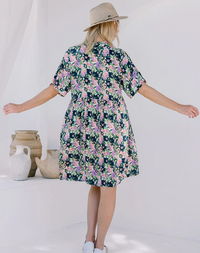 Ella Babydoll Mini Dress: Meet Ella, your new fave chuck on and go style! A babydoll design dress in a beautiful new floral print. Comfortable and flowing the dress features a V neckline, sho - Ciao Bella Dresses 