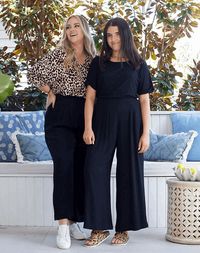 *NEW* Bonnie Pants | Bee Maddison | The Bee Maddison Bonnie Pants in black are a beautifully cut wide leg pant, elevated by the viscose fabrication. Every detail has been considered including the flatt