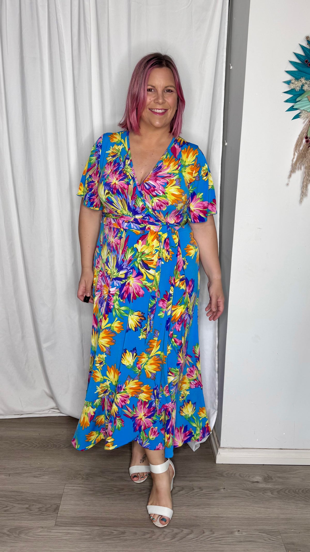 Havana Wrap Dress - Tropical Blue