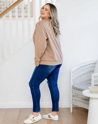 Star Sequin Sweat - Beige