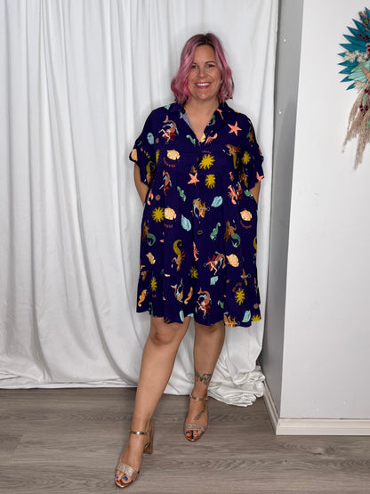 Amelia Dress - Tropical Ocean