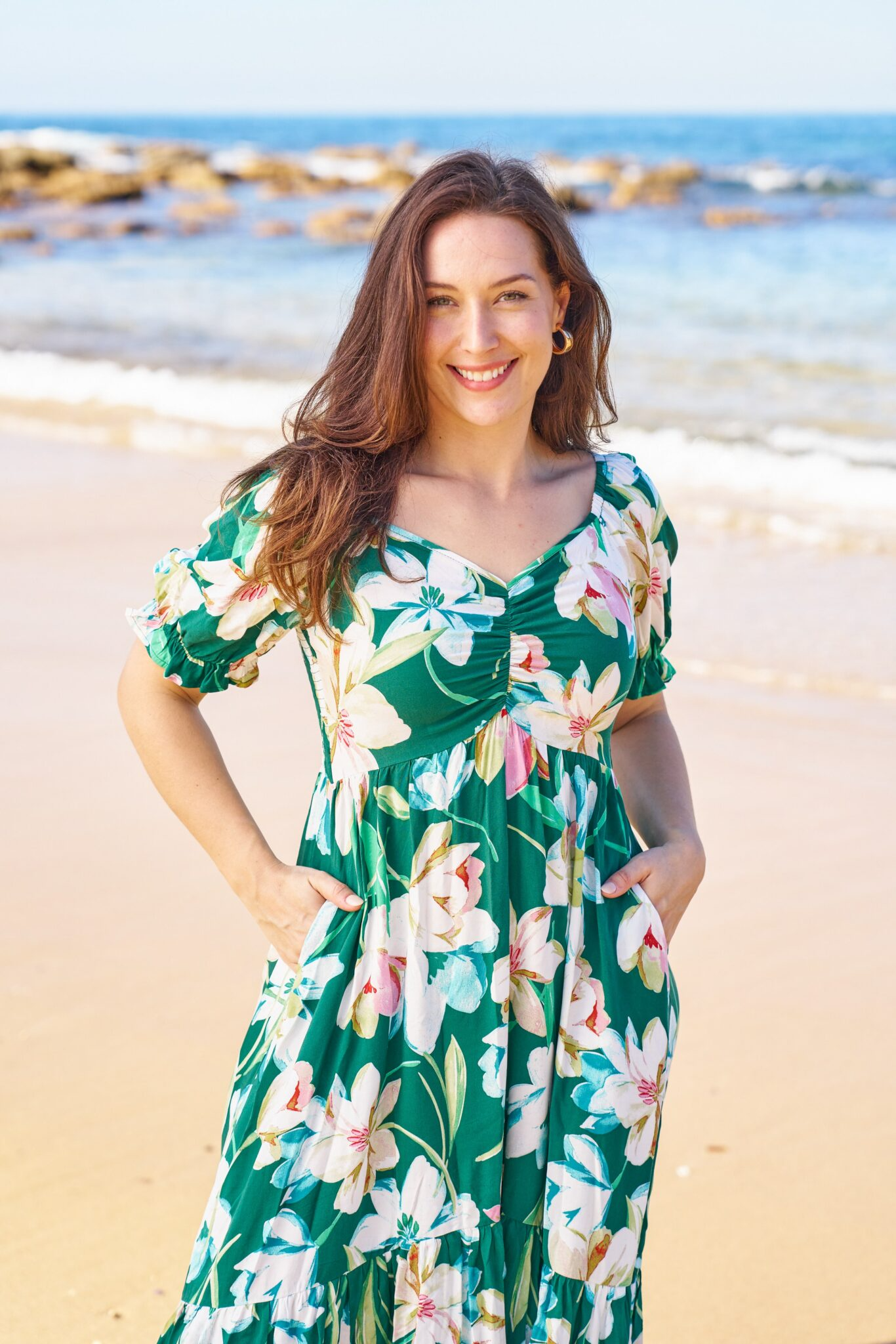Miller Dress: The Miller Dress is the perfect dress for your next Spring gathering. It features a gorgeous shaped bust with a ruched middle, and super cute puff sleeves to match.  - Ciao Bella Dresses 
