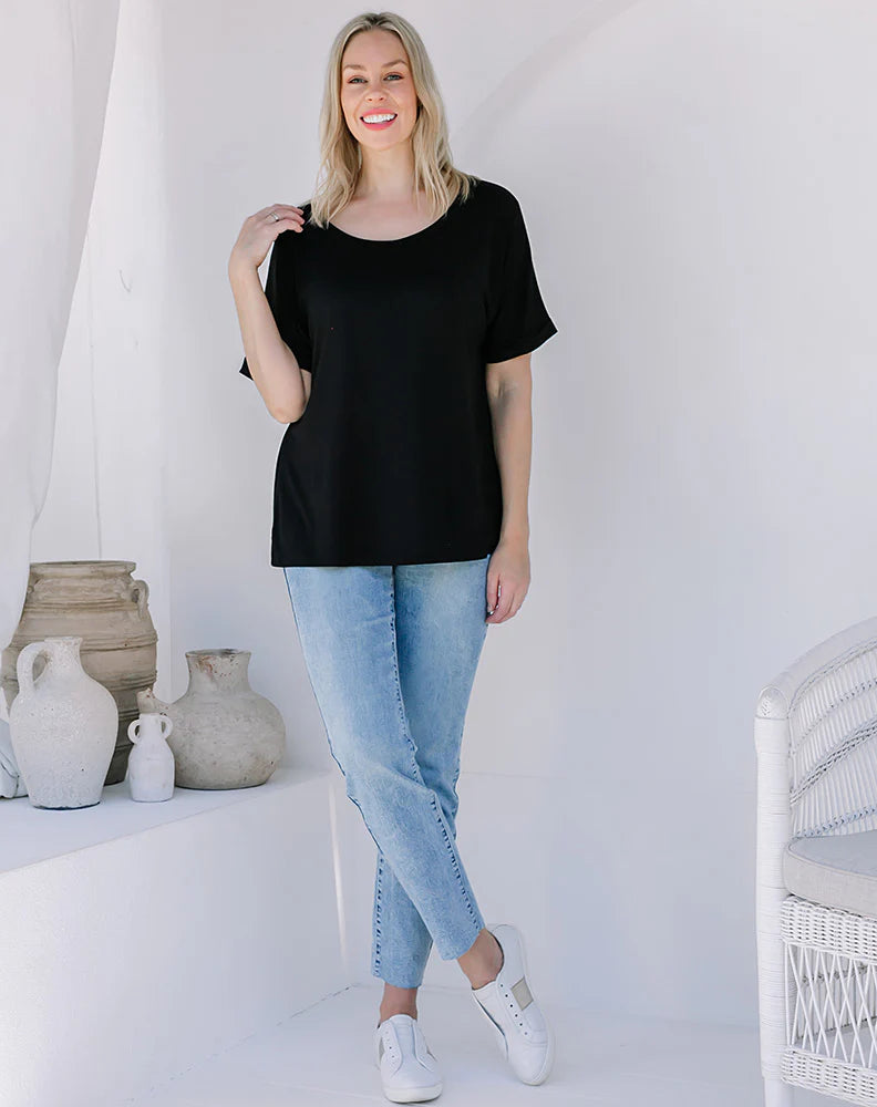 Relaxed Roll Sleeve Tee | Freez | A great basic relaxed tee is a staple for any wardrobe. Style with your favourite denim or slouch pants for casual daywear. This tee is a relaxed fit 
Features:

Fab