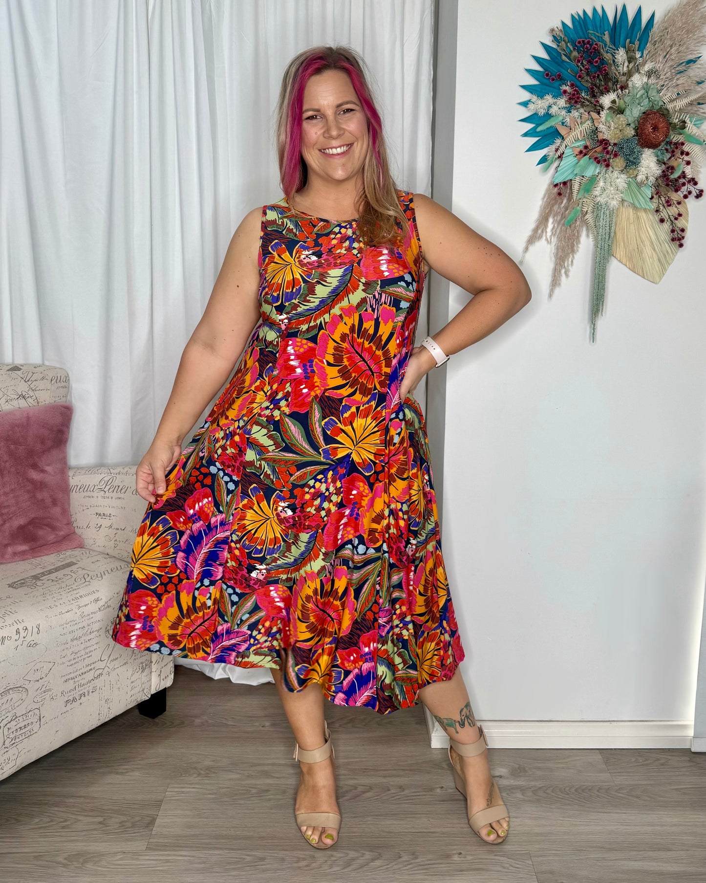 Paula Swing Dress - Vibrant Tropics