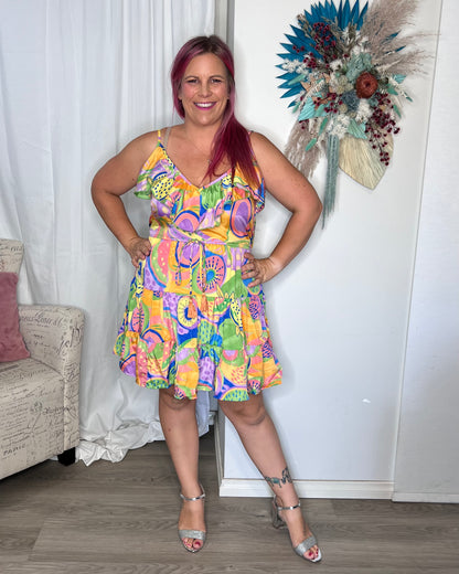 ***NEW*** Breanna Mini Dress: Breanna Mini Dress is made of a luxurious silk blend that drapes beautifully. It features a tied waist and adjustable spaghetti straps for a flattering and comfortab - Ciao Bella Dresses 