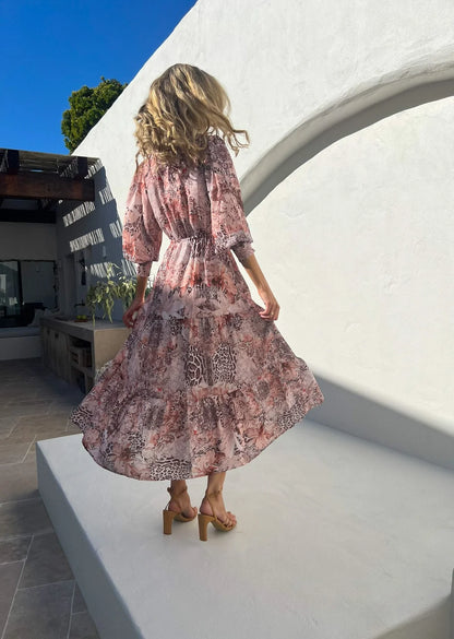 *NEW* Karolina Maxi Dress: Elegant and romantic, the Karolina Frill Maxi Dress is your go to for your next event. 
Features:

Frill collar detail
Long elasticated cuff sleeves
Drawstring waist - Ciao Bella Dresses - Mylk the Label