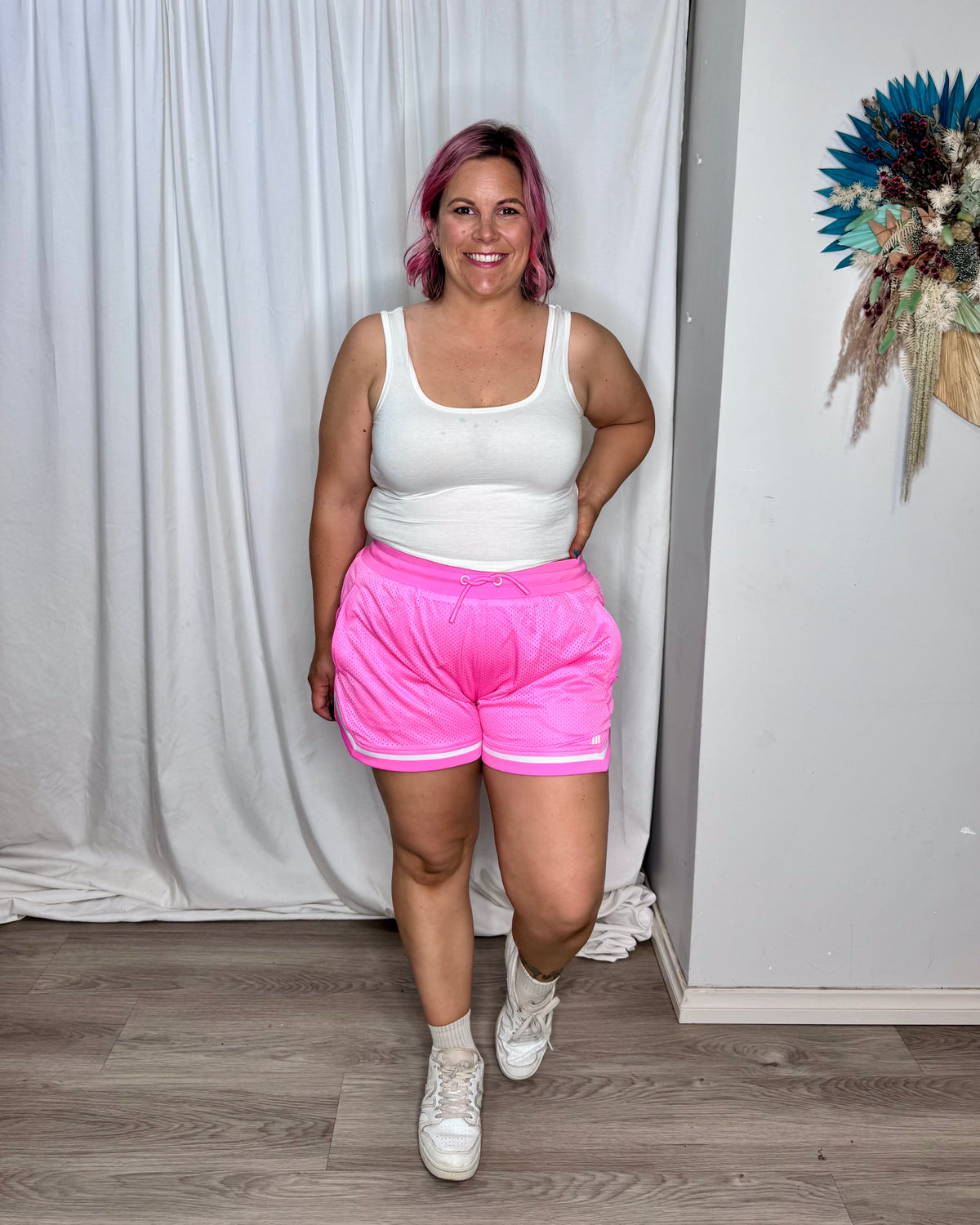 Muscle Nation 3” Basketball Shorts - Hollywood Pink