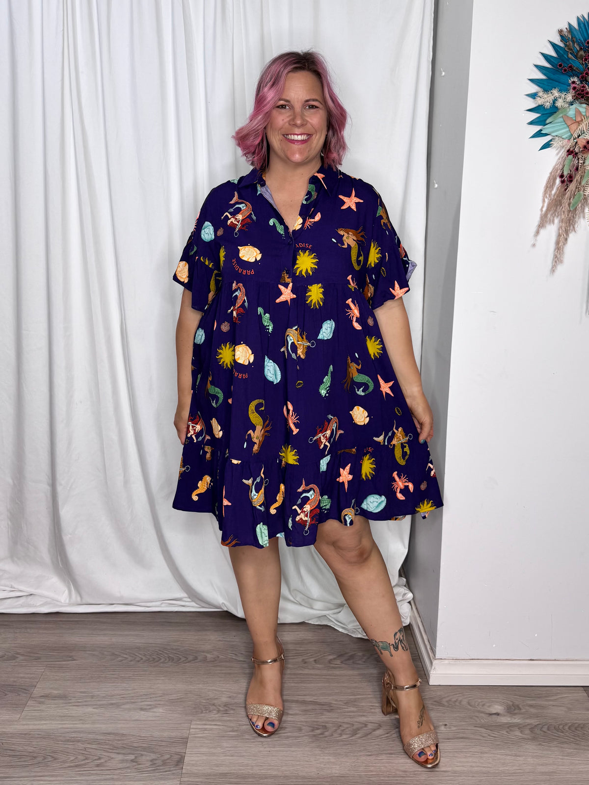 Amelia Dress - Tropical Ocean