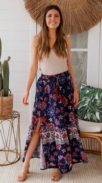 Diana Skirt - Navy Floral