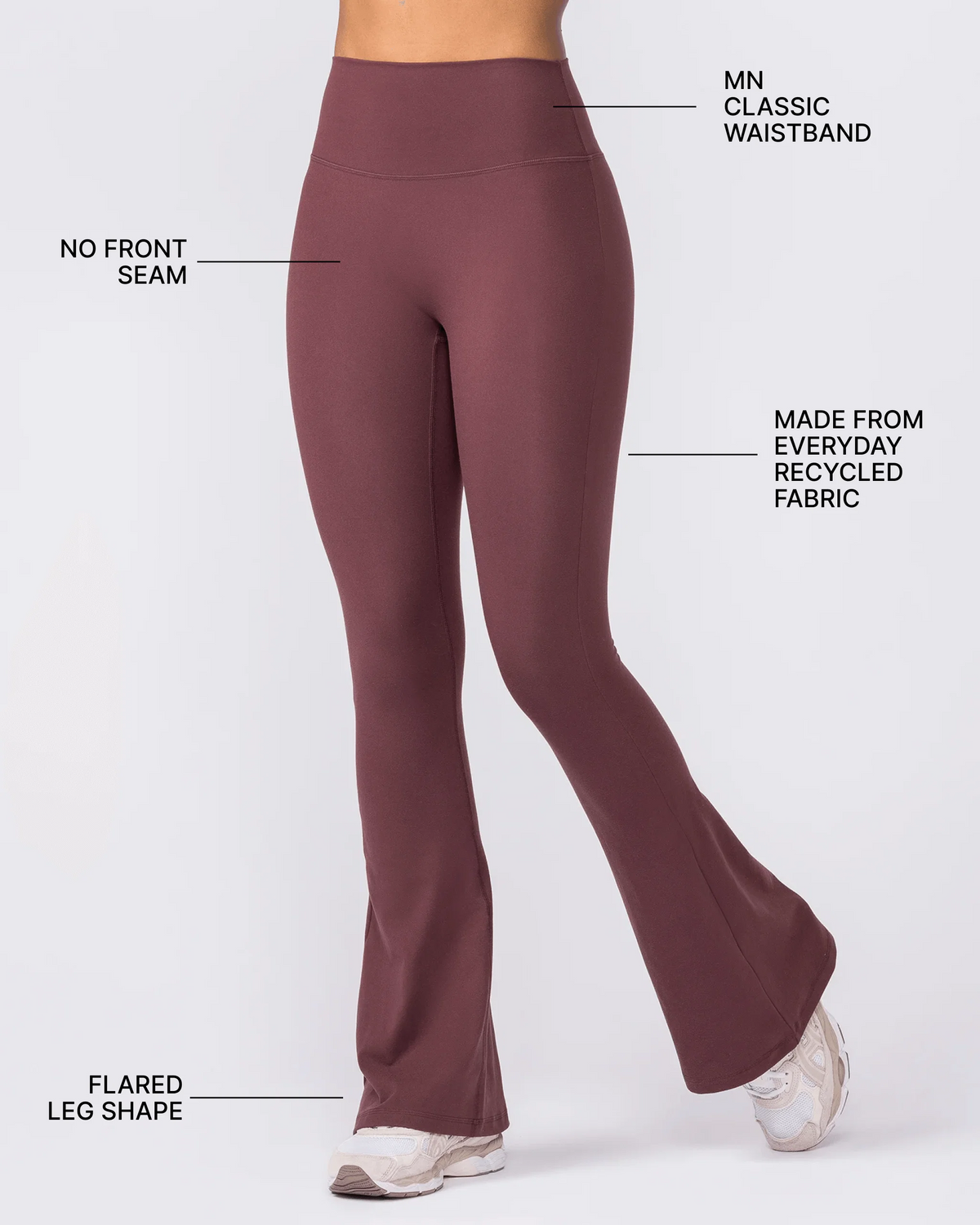 MN Everyday High Rise Flare Leggings - Rocky Road