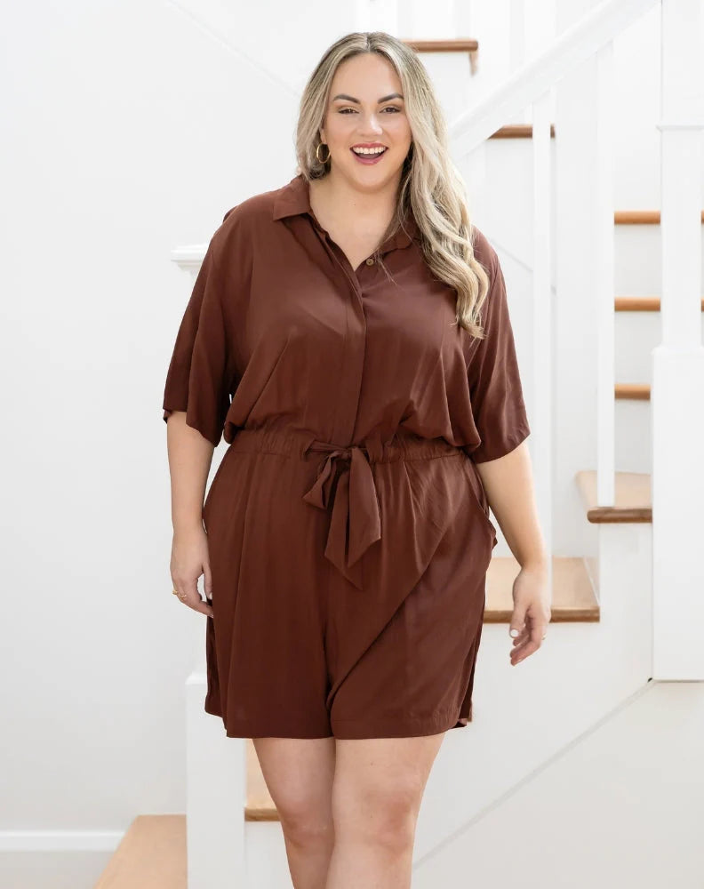 Leah Playsuit - Mocha