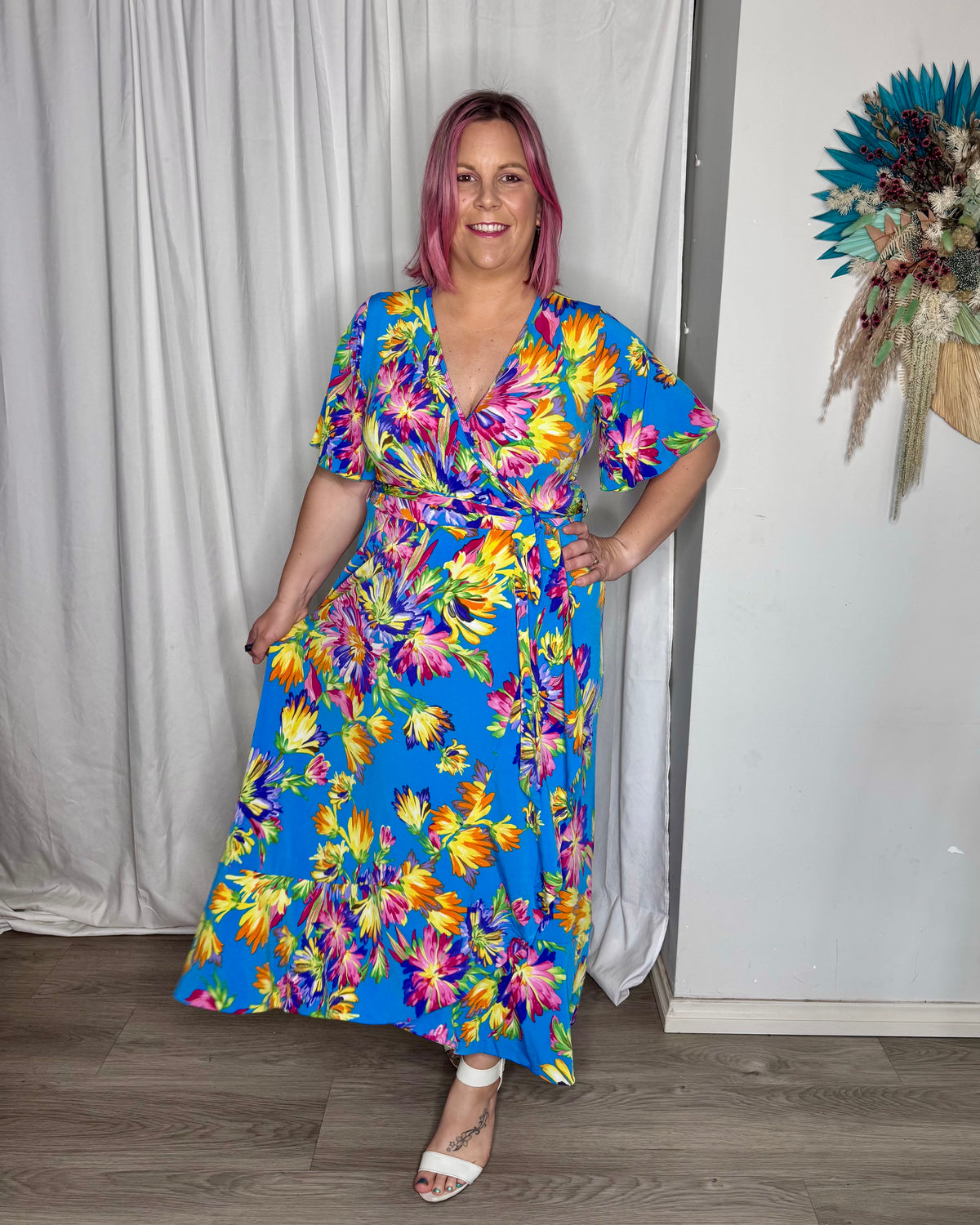 Havana Wrap Dress - Tropical Blue