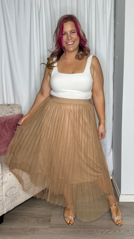 Sway Mesh Fairy Skirt - Tan