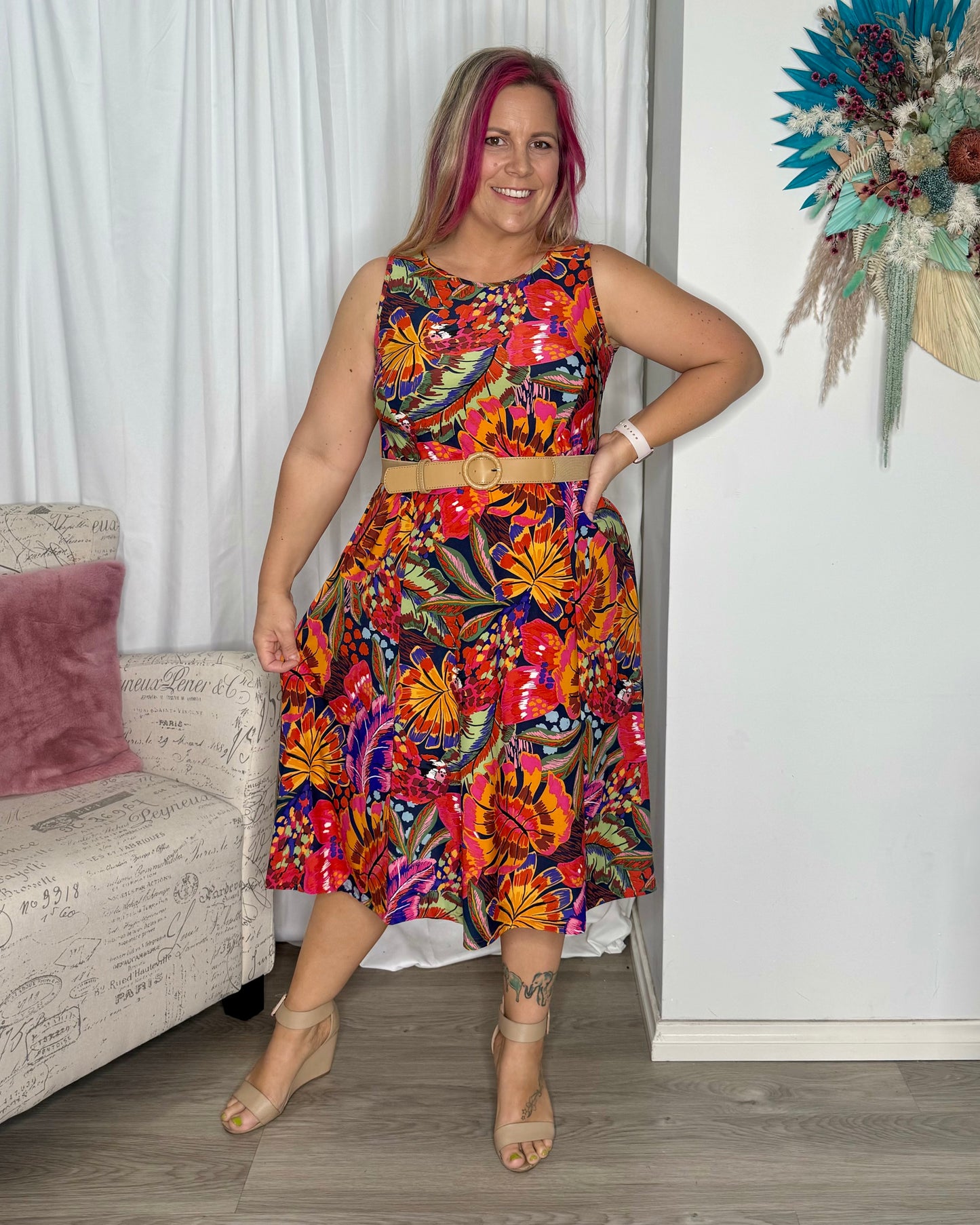 Paula Swing Dress - Vibrant Tropics