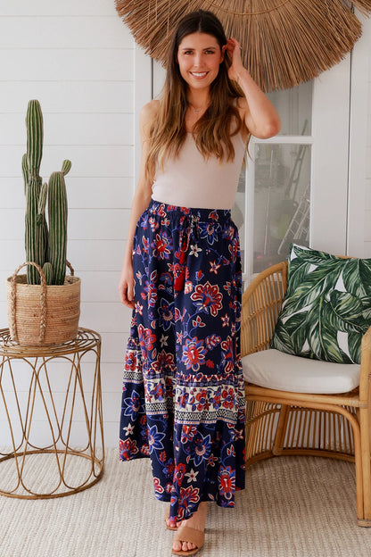 Diana Skirt - Navy Floral