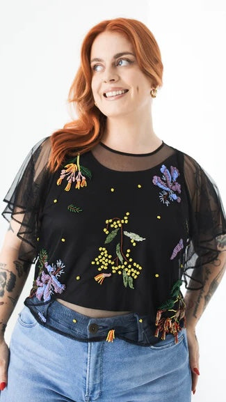 **NEW** Botanica Nights Beaded Top | Kholo | Hot off the press, the Botanica Nights Beaded Top landed today! With hand-beaded florals on a luxe quality tulle, the Beaded Top in Botánica Nights is a statement pi